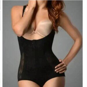 Floral Shaping Bodysuit/Black/ -5XL